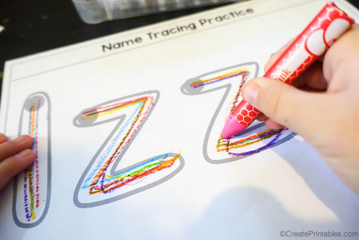 rainbow writing practice