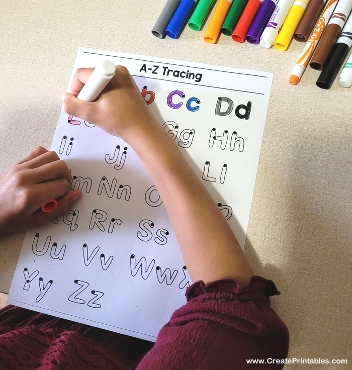 letter tracing worksheet