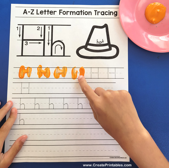 go crazy with some paint on your letter tracing worksheets